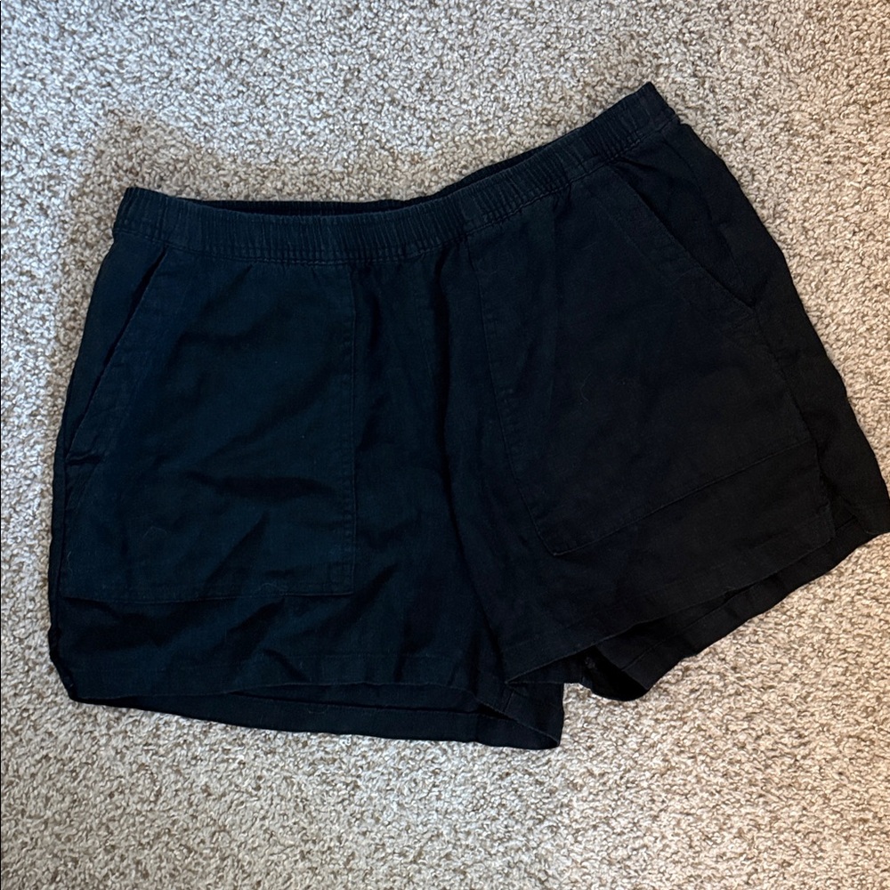 Universal Thread Black Linen Cargo Shorts Sz Medium